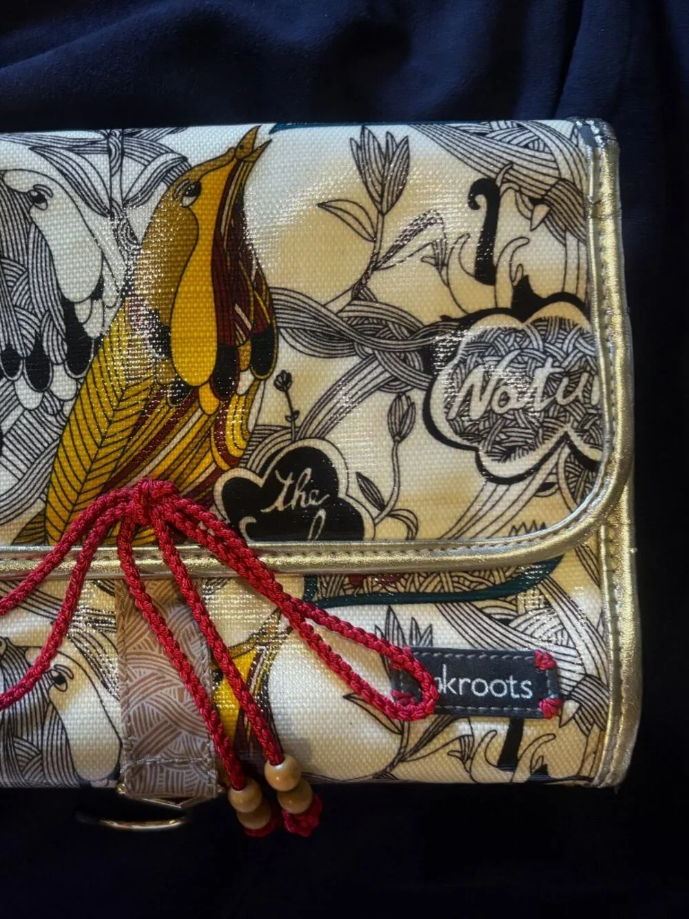 Sakroots Jewelry Accessory Hanger bag Red Cord & Wooden beads NWT